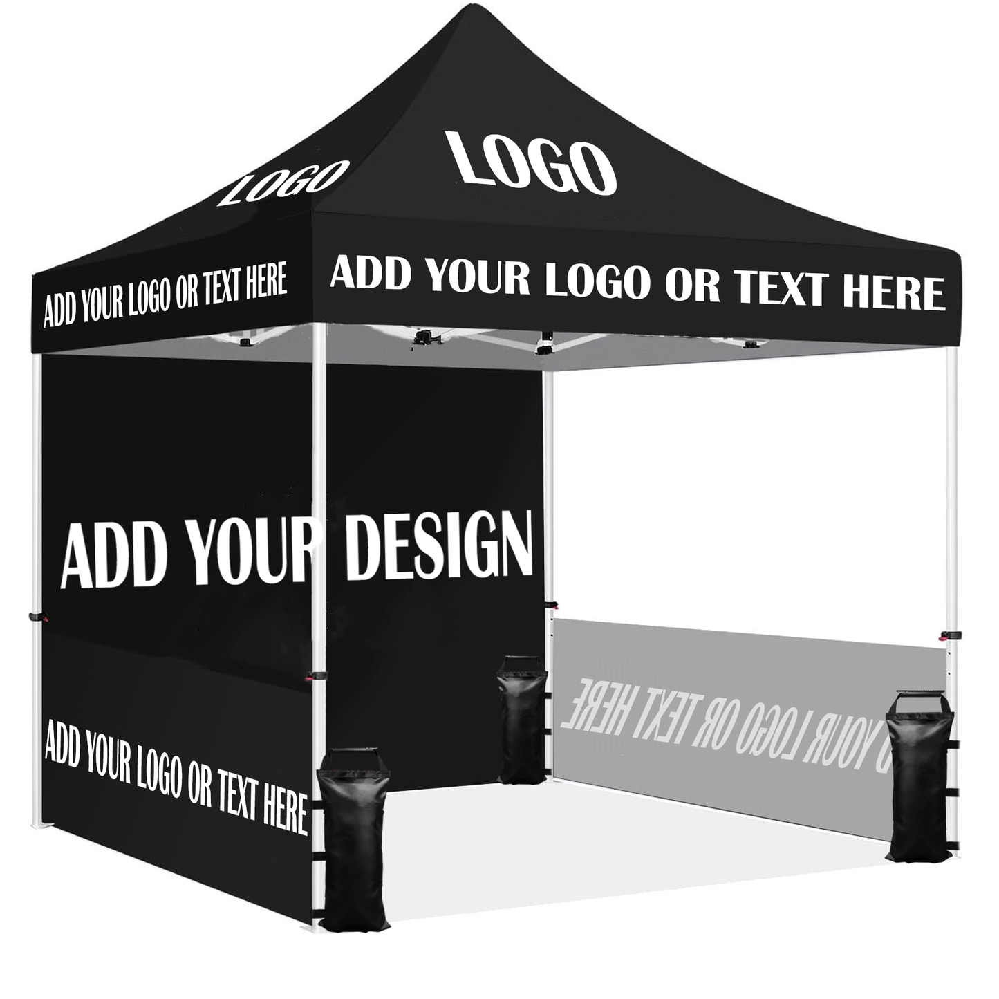 Sanway Custom Canopy Tent with Logo, Personalized Pop Up Event Tent for Trade Shows, Outdoor Parties, Business Advertising, and Custom Branding (1 Full Wall + 2 Half Side Wall)