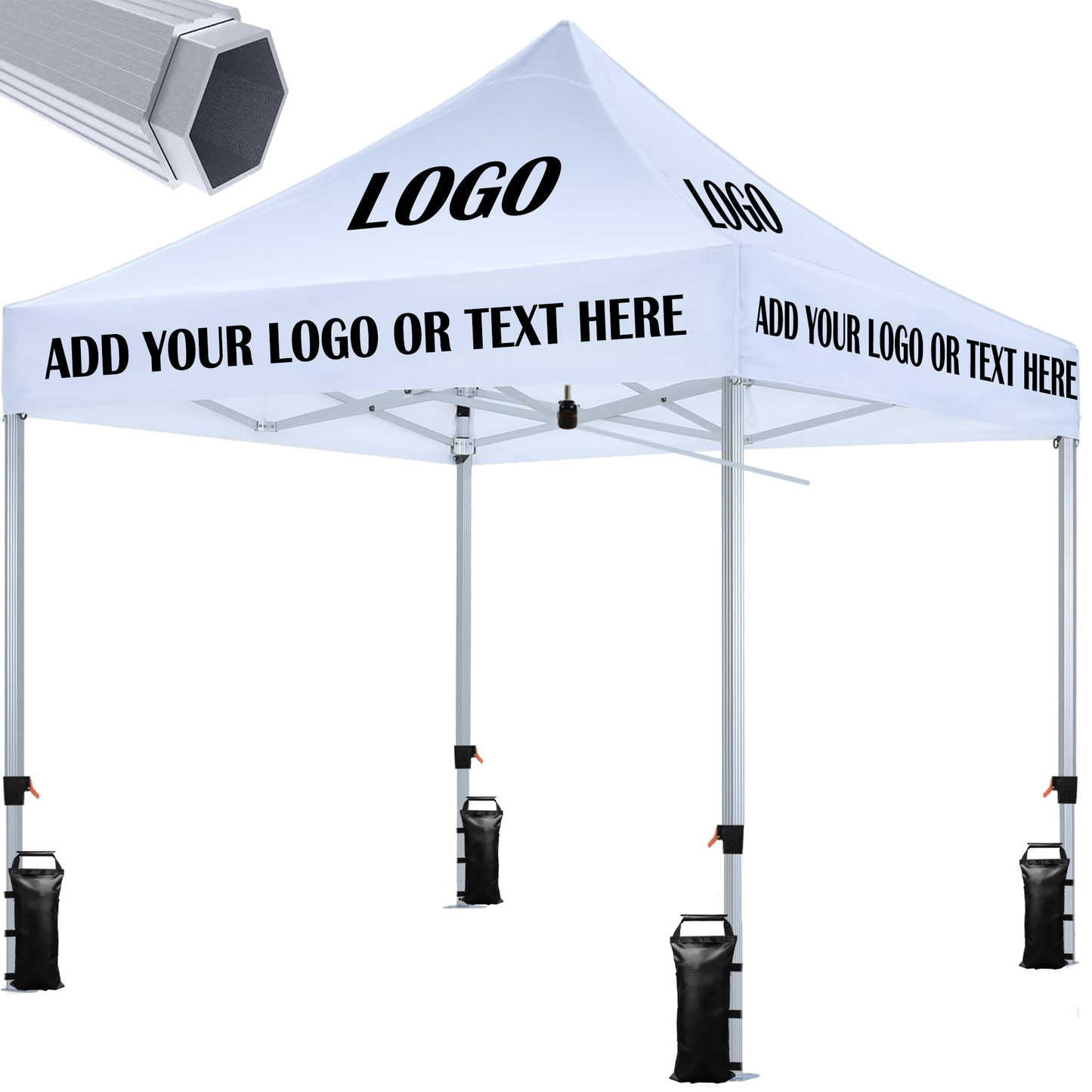Sanway Custom Canopy Tent with Logo, Personalized Pop Up Event Tent for Trade Shows, Outdoor Parties, Business Advertising, and Custom Branding (NO Wall)