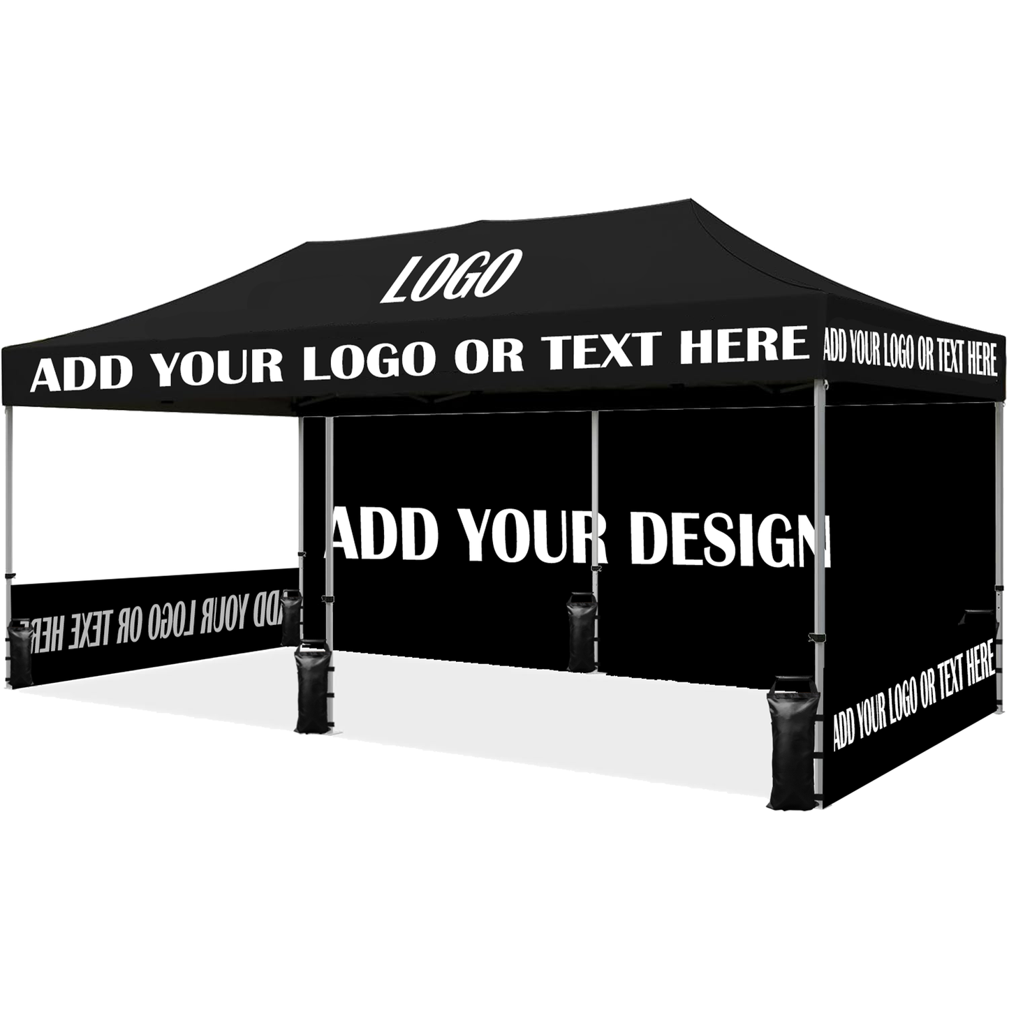 Sanway Custom Canopy Tent with Logo, Personalized Pop Up Event Tent for Trade Shows, Outdoor Parties, Business Advertising, and Custom Branding (1 Full Wall + 2 Half Side Wall)
