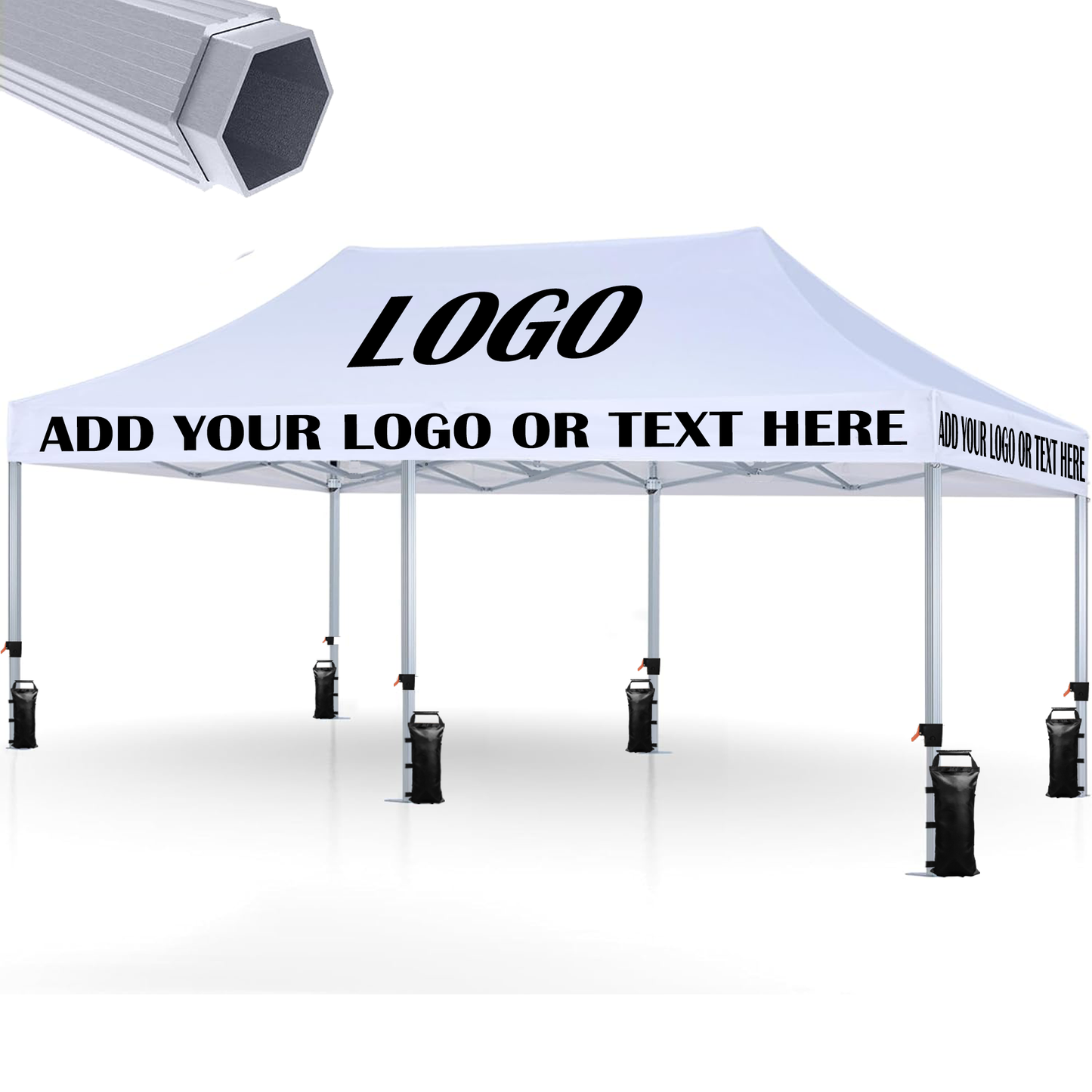 Sanway Custom Canopy Tent with Logo, Personalized Pop Up Event Tent for Trade Shows, Outdoor Parties, Business Advertising, and Custom Branding (NO Wall)