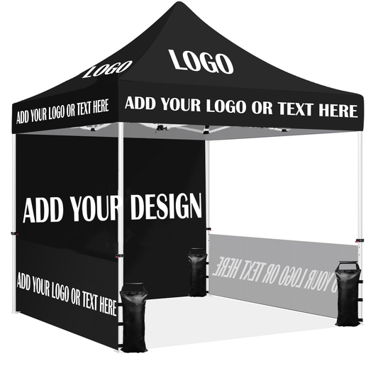 Sanway Custom Canopy Tent with Logo, Personalized Pop Up Event Tent for Trade Shows, Outdoor Parties, Business Advertising, and Custom Branding (1 Full Wall + 2 Half Side Wall)